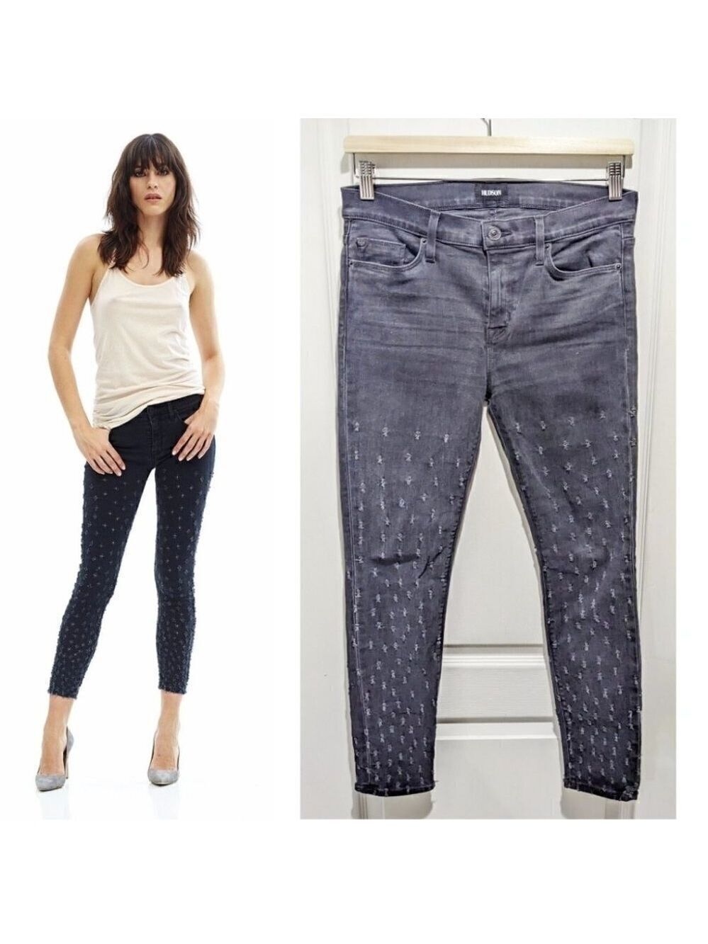 Hudson | Nico Mid-Rise Stretch Skinny in Dissension Grey